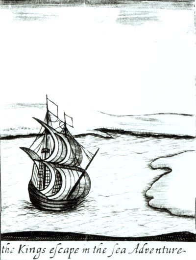 Kong Charles II (1630-85) Flygtede fra England i 1651, udgivet 1660 af English School